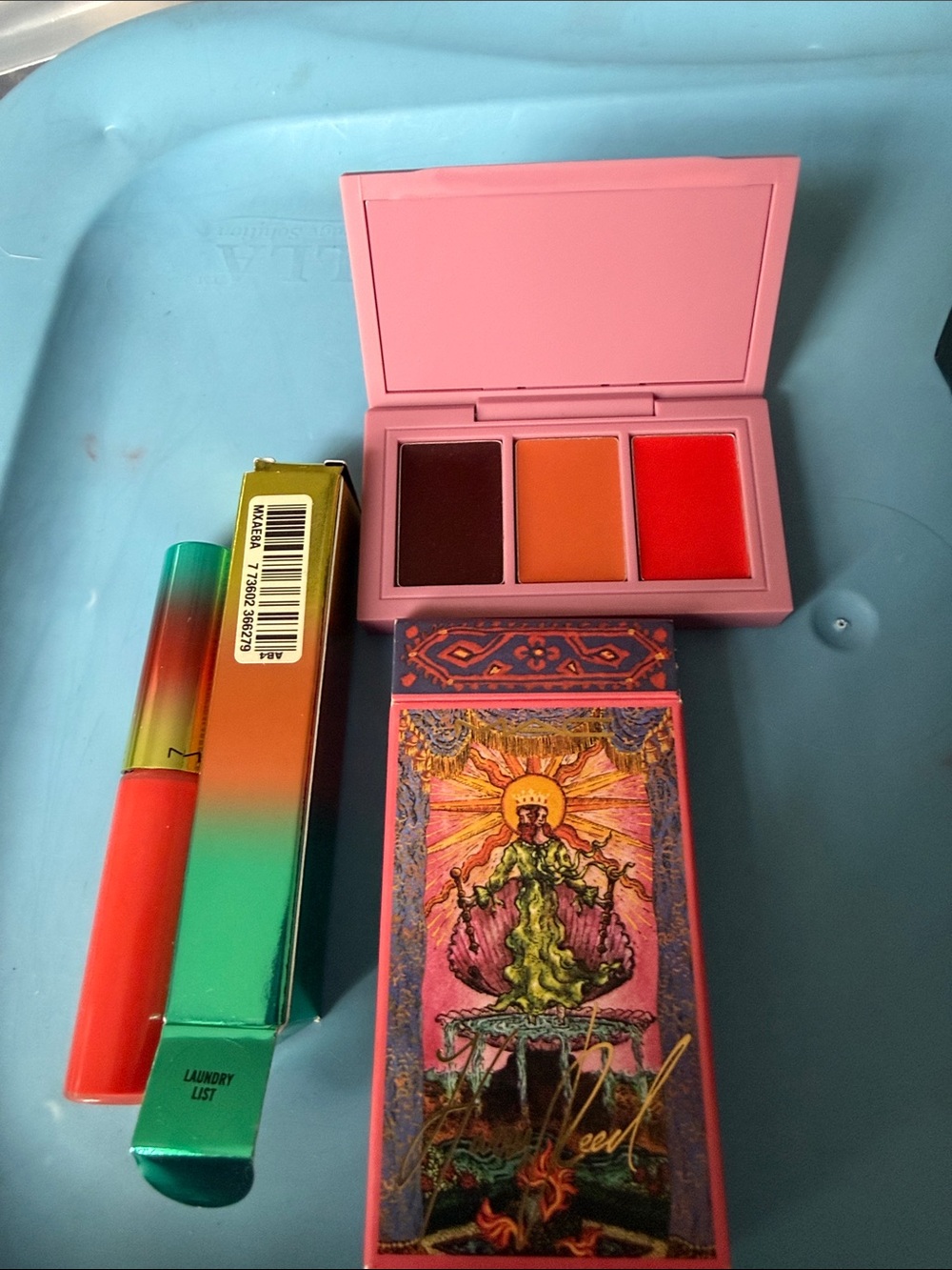 MAC Cosmetics Pink Compact Lip Trio with Berry, Orange, and Bright Red Creams